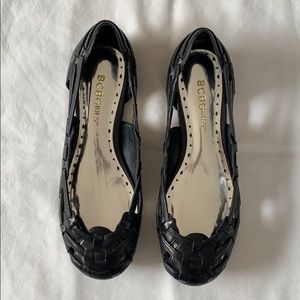 BCBGirls Black Woven Leather Flats